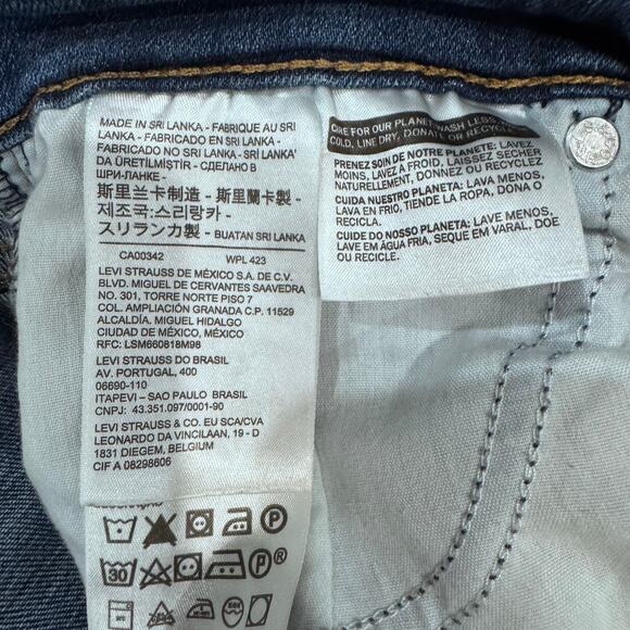 Levi’s 721 High Rise Skinny Jeans 28 Raw Hem Stretch Blue Denim Ankle - Picture 8 of 9